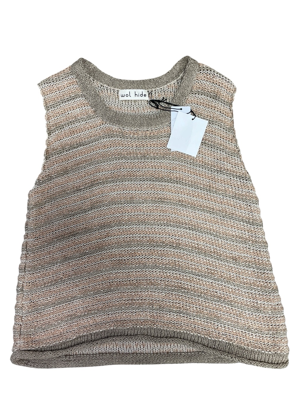 Wol Hide Sleeveless Knit Top Tan Beige Nwt Size Small Medium — image 2 of 8